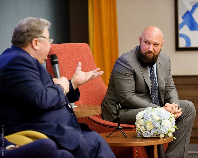 Владимир Волков и Владимир Кошелев на церемонии открытия отеля «Four Points by Sheraton» в Саранске